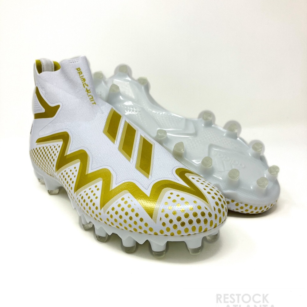 Adidas Freak Ultra 22 White Gold Metallic Football Cleats GX7979 Men  9.5M